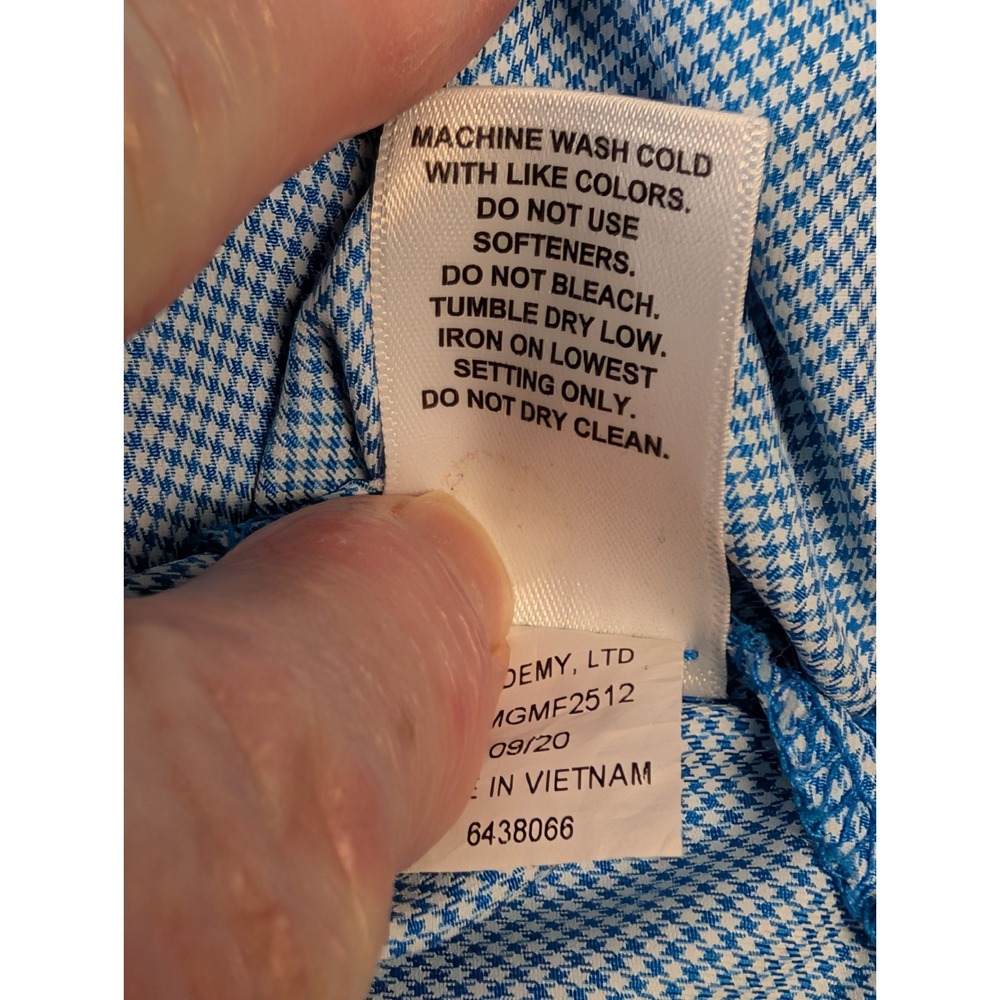 Magellan Outdoors Men's XL Fish Gear Shirt Relaxed Fit Long Sleeve Blue Check - Picture 7 of 14